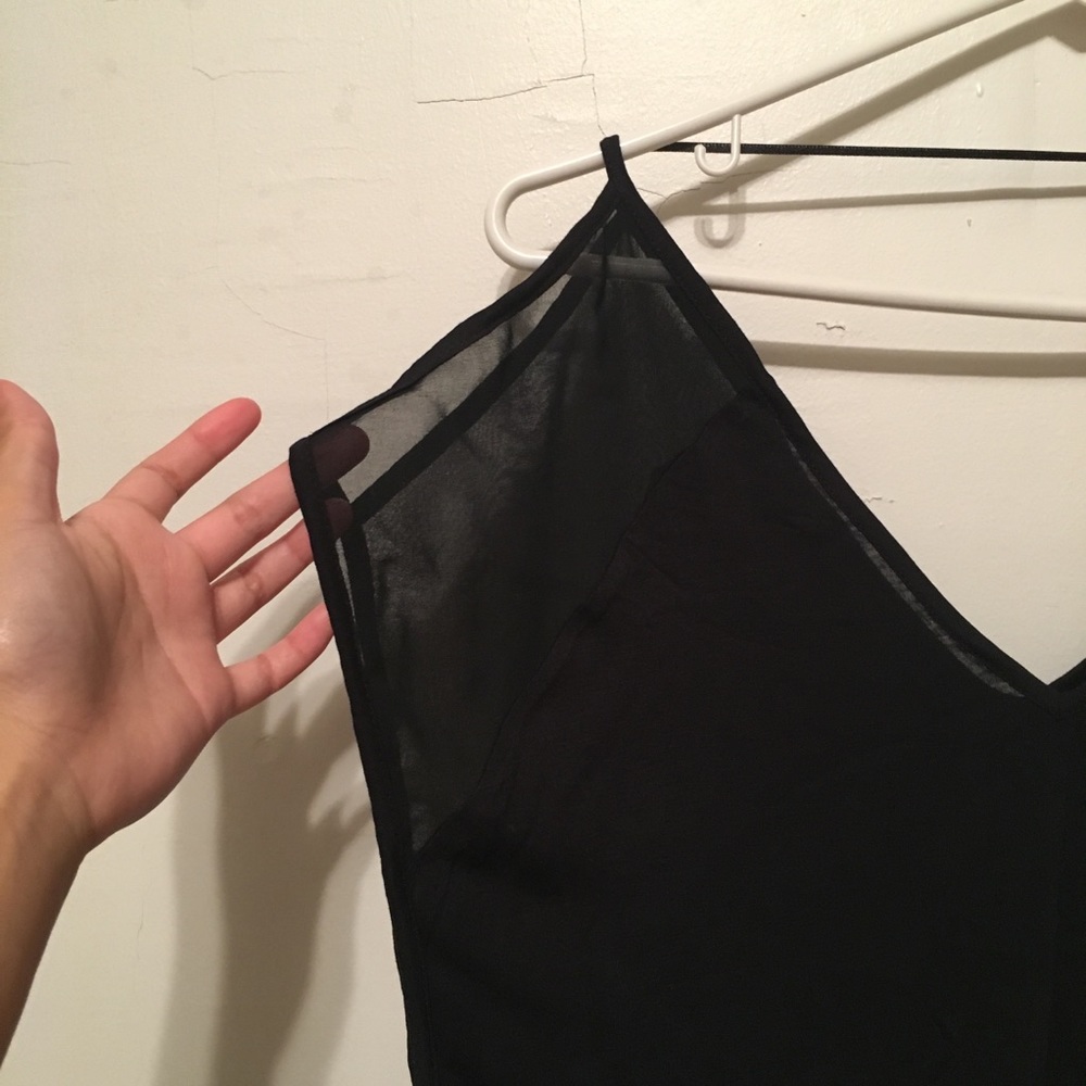 Zara Black Open Shoulder Tee View 2